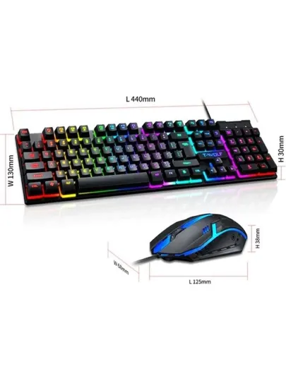 Комплект игровой клавиатуры и мыши с RGB-подсветкой, TF200 2 в 1