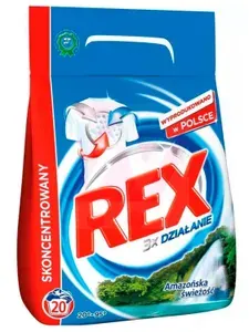 Rex Стиральный порошок WHITE Amazonian Fresh, для белых тканей, концентрат, формула тройного действия, 20 стирок (1.5 кг)