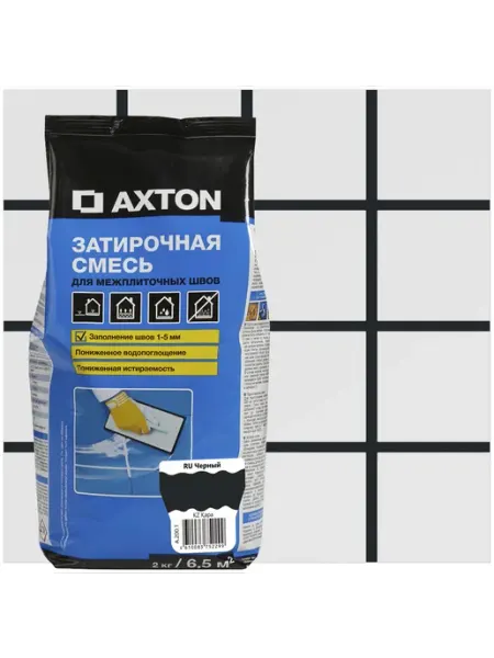 Axton Затирка цементная А.200.1 цвет черный 2 кг