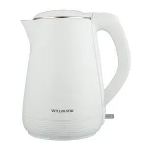 Электрочайник WILLMARK WEK-1839PS, 1.8 л, 2000 Вт, двойные стенки, белый
