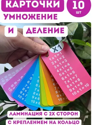 Таблица умножения и деления карточки