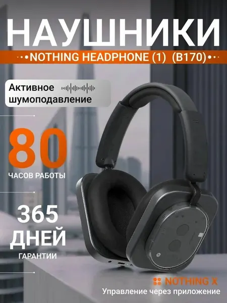Беспроводные наушники Nothing Headphone (1) B170, 2025, Черный (A11300003)