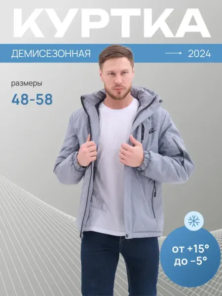 Куртка демисезонная с капюшоном утепленная