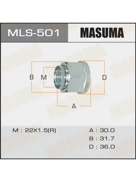 MASUMA Гайка ШРУС 22 x 1,5 x 30,3 под ключ 32