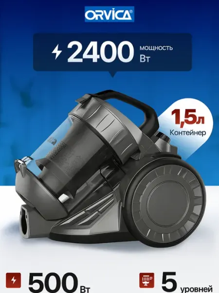 Пылесос 2400W мощный профессиональный контейнер 1.5 л