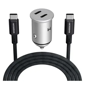 Автомобильное зарядное устройство Magssory CCH002 silver 45w с кабелем type-c 1.2m