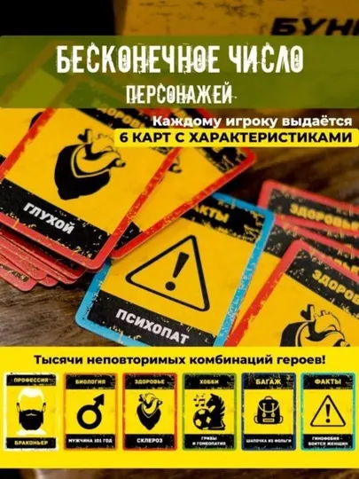 Настольная игра Бункер Версия 3.1, игра для компаний