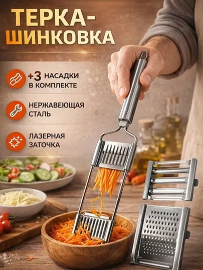 Терка-шинковка для овощей 3 в 1