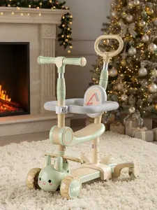 BABYTRONIC Самокат Детский 3 в 1, зеленый, бежевый