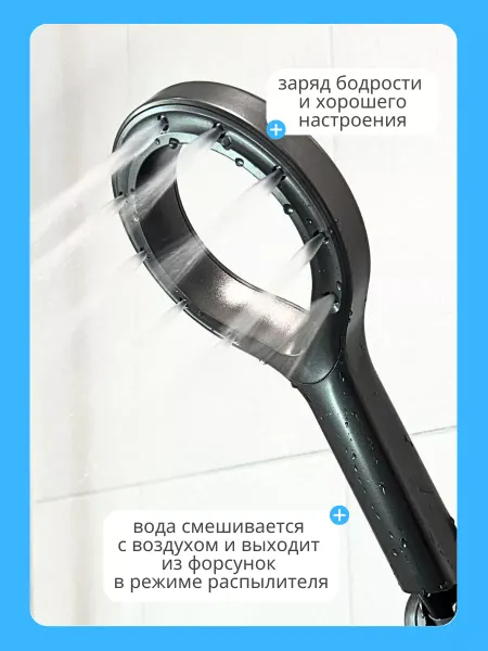 BERDFORDING Круглая душевая лейка распылитель 3 в 1