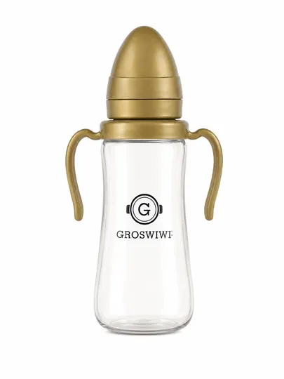 Детская бутылочка-поильник GROSWIWI Security Feeding, 3 в 1, с ручками и трубочкой, 300 мл
