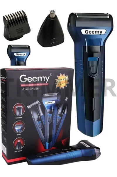 Триммер для волос Geemy GM-566/GM-595, 3 в 1, Li-Ion, быстрая зарядка, защитная крышка