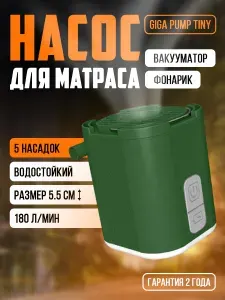 Насос для надувного матраса, лодки. Аккумуляторный, электрический, портативный 3 в 1 GIGA PUMP TINY