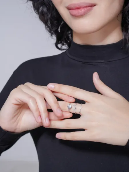 Женские кольца с серебряным покрытием SILVERME — 1 кольцо или набор из 3 колец