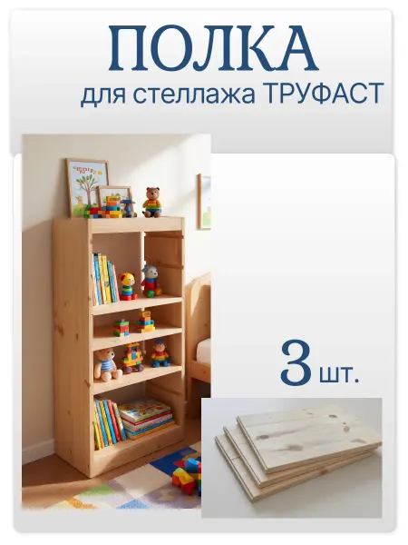 Полка для стеллажа ТРУФАСТ ТРОFAST 42*30*1,8 см 3 шт