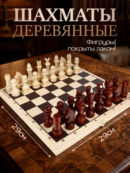Рыжий кот. Шахматы деревянные