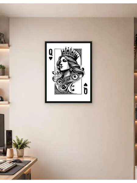 Postersbase Постер Игральная карта «Королева червей» 1 30x40