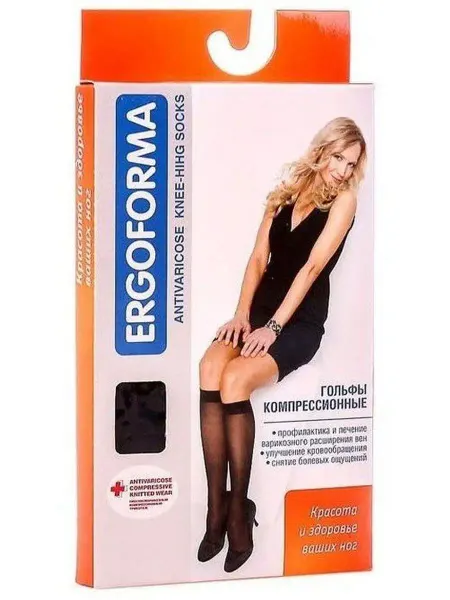 ERGOFORMA Гольфы женские антиварикозные 1класс 311 ЭРГОФОРМА черный