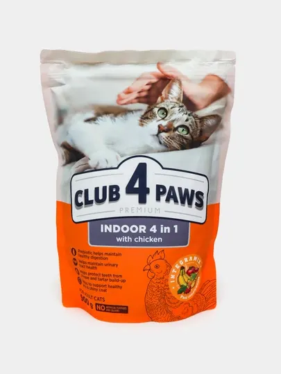 Сухой корм для кошек Club 4 Paws 4 в 1, домашний, 900 г