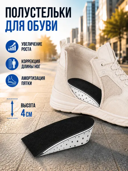 TORUS Полустельки для обуви вкладыши 4 см, 1 пара
