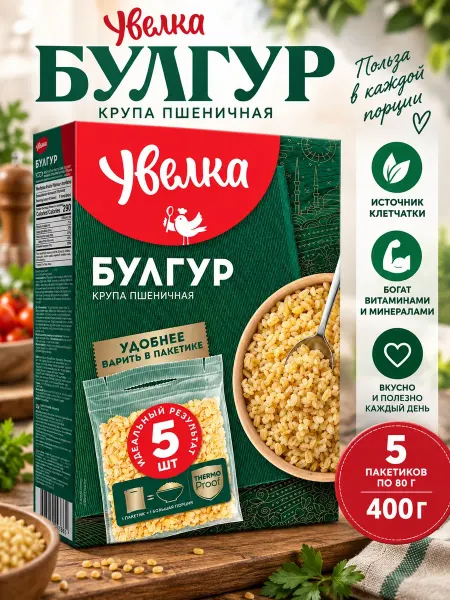 Увелка Булгур 1 коробка 400 г