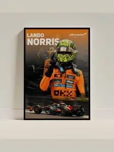 Постер Формула 1 McLaren Norris A3 42X29.7см. Фотопечать глянцевая Макларен Ландо Норрис