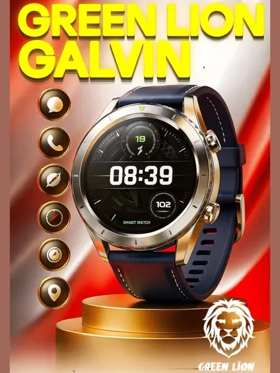 Смарт-часы Green Lion Galvin, интеграция ChatGPT, 1.43" AMOLED, Rotating Bezel