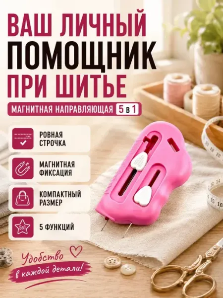 Мята_бренд Отпарыватель для швейной машинки 5 в 1 магнитный
