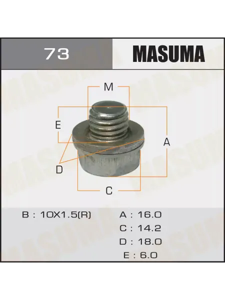 MASUMA Болт слива масла M10 x 1.5 AКПП Toyota
