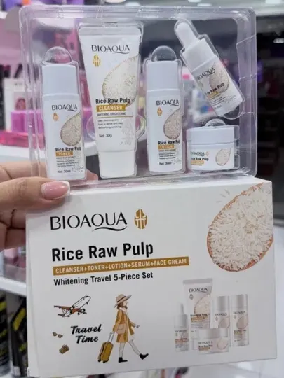 Подарочный косметический набор Bioaqua, уход за лицом и телом, с экстрактом риса, 5 в 1