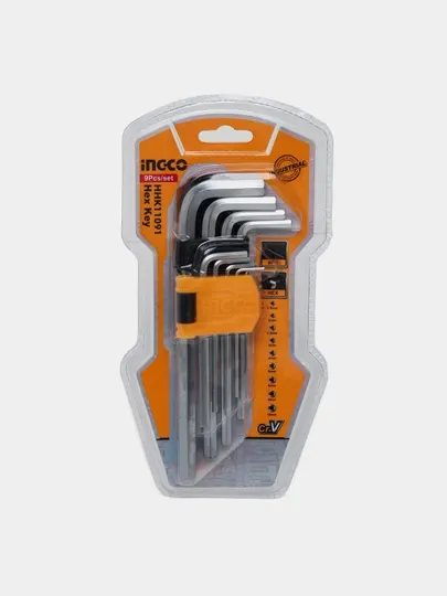 Набор шестигранных ключей Ingco HHK11091 Industrial Hex Long, 1.5-10 мм