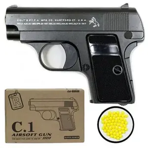 Детский игрушечный пистолет на пульках Airsoft Gun C.1 Colt mini (Кольт мини) 6мм 50 пулек в подарок