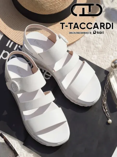 T.TACCARDI Босоножки женские летние на толстой подошве белые