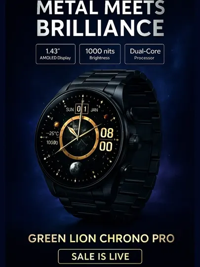 Green Lion Chrono Pro smart watch умные часы 1.60" AMOLED дисплей металлический ремешок