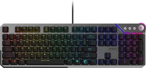 Клавиатура проводная MSI STRIKE 600 Silent механическая серый/черный USB Multimedia for gamer LED (S11-04RU256-CLA) кабель 1.8м