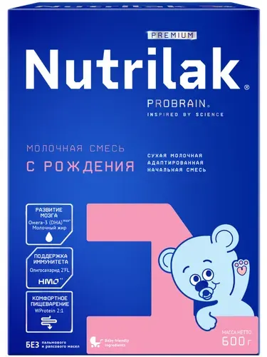 Молочная смесь Nutrilak Premium 1, с рождения, для поддержания иммунной системы, 600 г