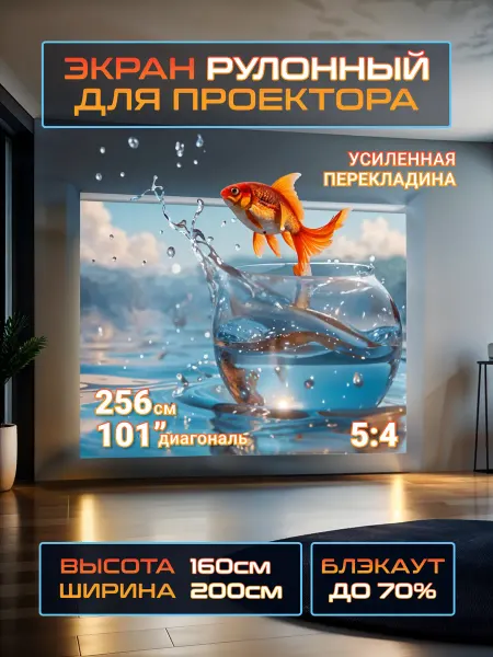 Gozhy Экран для проектора рулонный 1,6х2м