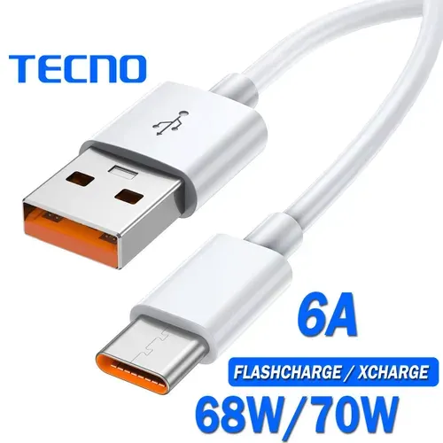 Кабель TECNO USB Type-C 6A FlashCharge / Xcharge, 1м