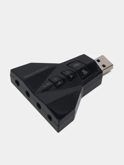 USB Звуковая карта 7.1, внешний аудио адаптер для наушников и микрофона