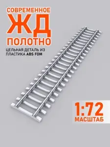 Современное ЖД полотно, масштаб 1:72, железная дорога для макетов и диорам, пластик ABS
