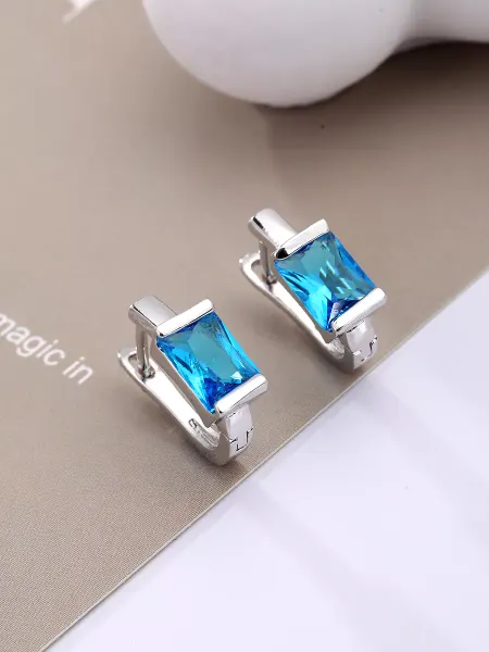 MAIKALEON Серьги бижутерия c голубым камнем