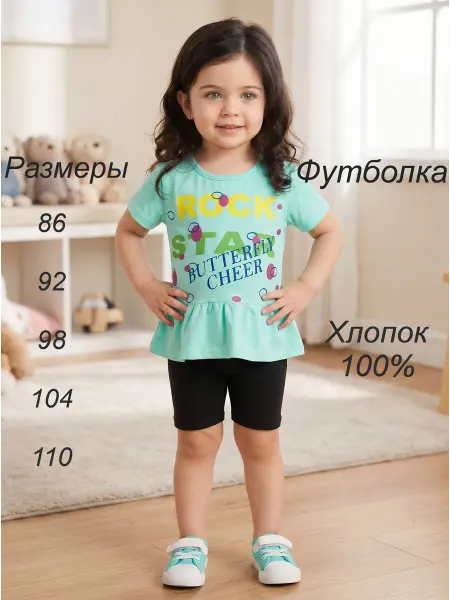 Sladikmladik Футболка 100% хлопок детская летняя туника в садик