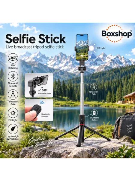 WiWU Selfie Stick 1.8 м с штативом и подсветкой