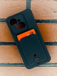 Силиконовый усиленный чехол с карманом для карт на Tecno Spark Go 1 / Pop 9 текно спарк го 1 поп 9
