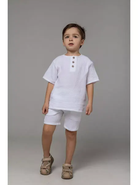 Just cotton Рубашка летняя детская из муслина туника пляжная