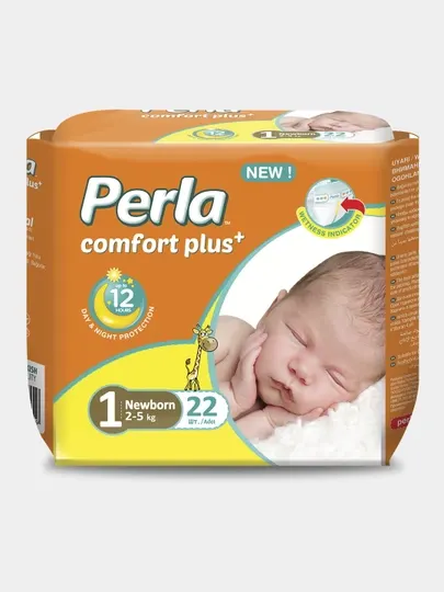Подгузники Perla Baby Comfort Plus Economic Newborn 22 шт, размер 1, для новорожденных