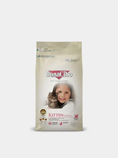 Сухой корм для котят Bona Cibo Kitten, курица, анчоусы, рис, 1.5 кг