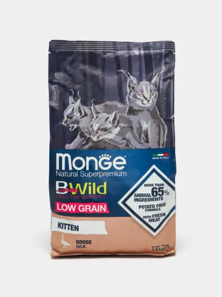 Сухой корм Monge Bwild для котят, дикий гусь, 1.5 кг