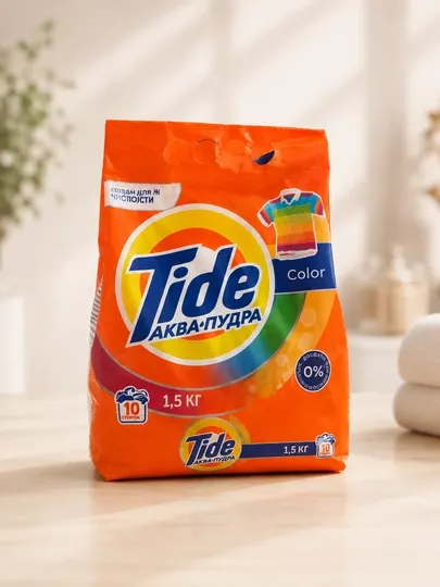 Tide Аква Пудра Color — стиральный порошок автомат для цветного белья, 1,5 кг