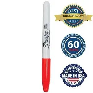 Маркер перманентный SHARPIE (США) КРАСНЫЙ, "Fine", круглый наконечник, 1 мм